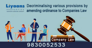 Decriminalising various provisions by amending ordinance to companies law