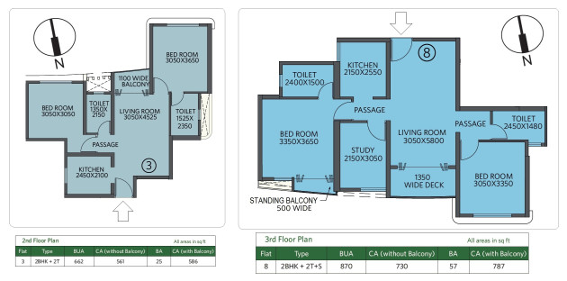 2 BHK (586 - 787 Sq-ft)