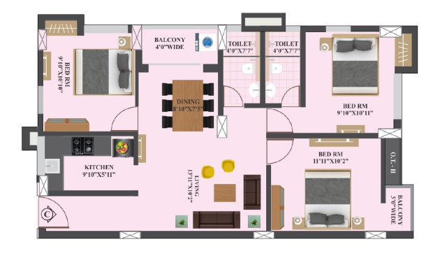 3 BHK - 1213 Sq-ft