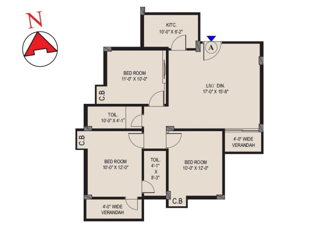 3 BHK - 1299 Sq-ft