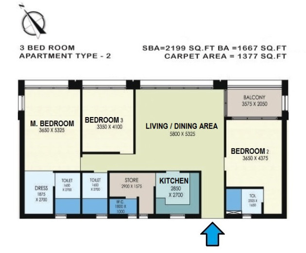 3 BHK - 2199 Sq-ft