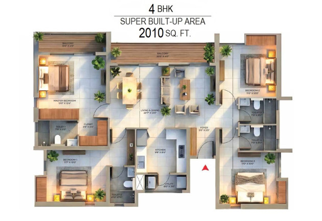 4 BHK - 2010 Sq-ft