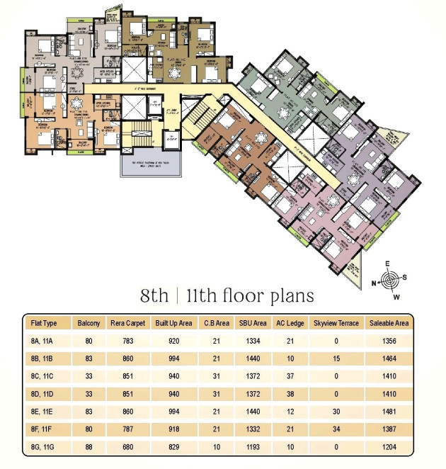 8th / 11th Floor Plan