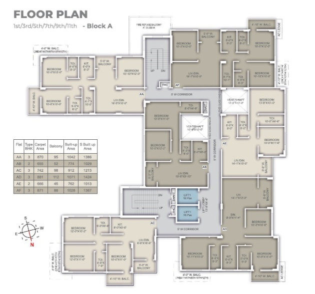 Block A - 1st / 3rd / 5th / 7th / 9th / 11th