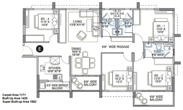 4 BHK (1982 - 2267 Sq-ft)