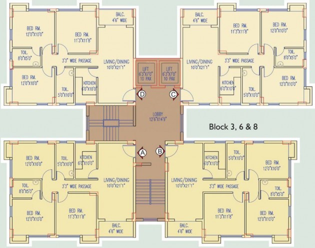 Block 3, 6 and 8 Floor Plan