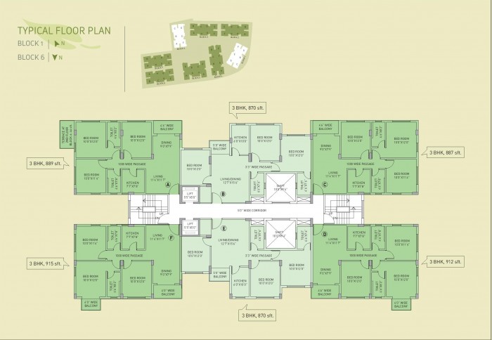 Floor Plan : Block 1 & 6