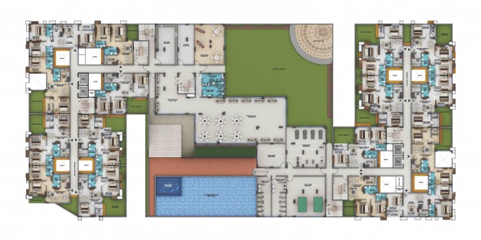 1st Floor Plan: Block 1 & 2