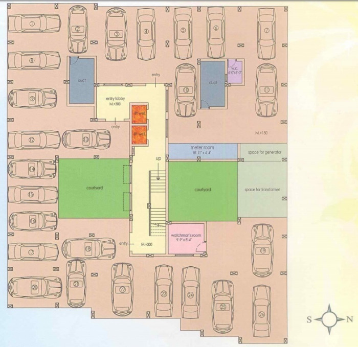 Block 1 Ground Floor Car Parking Plan
