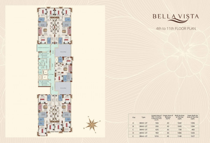 4th - 11th Floor Plan