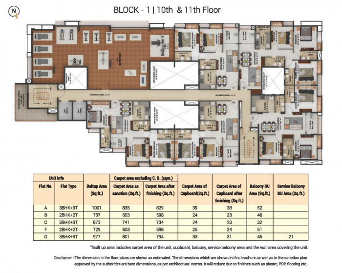 Block 1 - 10th and 11th Floor Plan