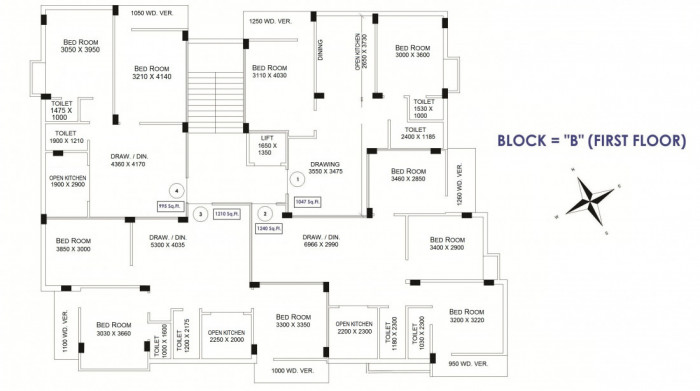 Floor Plan Block B : 1st Floor