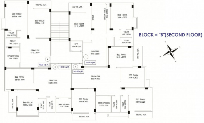 Floor Plan Block B : 2nd Floor