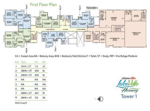 Harmony (Tower 1) - 1st Floor Plan