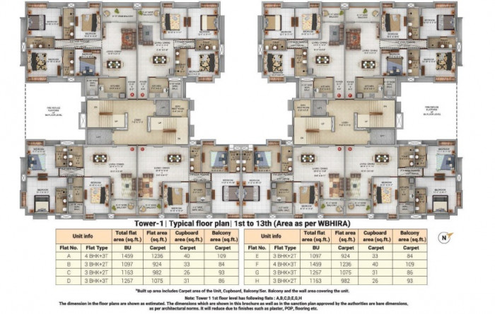 Tower 1 Typical Floor plan