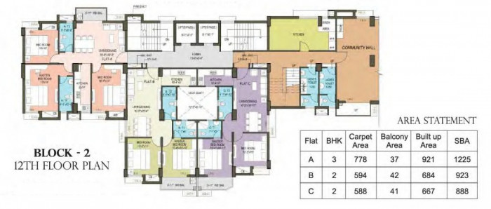Block 2 - 12th Floor Plan