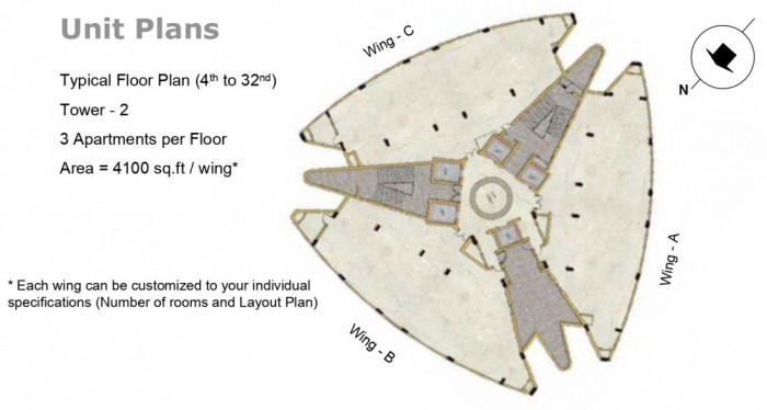 4th to 32nd Floor Plan
