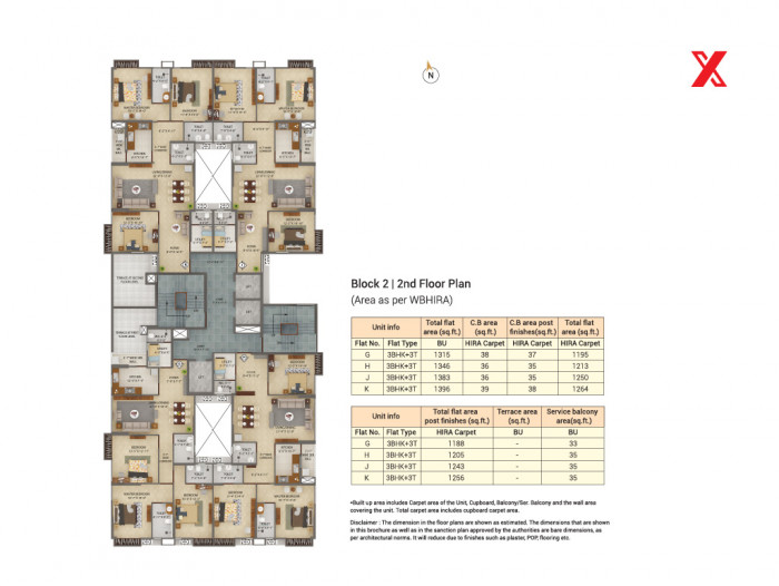 Typical Floor Plan Block 2 (2<sup>nd</sup> Floor)