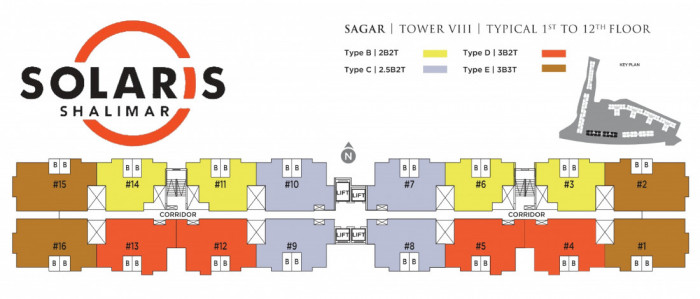 Tower VIII (SAGAR) : Typical Floor Plan