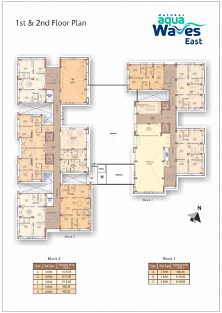 Natural Aqua Waves ~ East (1st and 2nd Floor Plan)