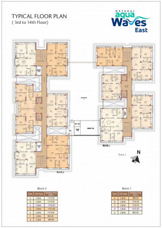 Natural Aqua Waves ~ East (3rd to 14th Floor Plan)