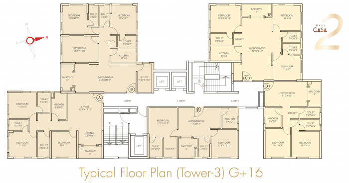 Tower 3 (G+16) Floor Plan