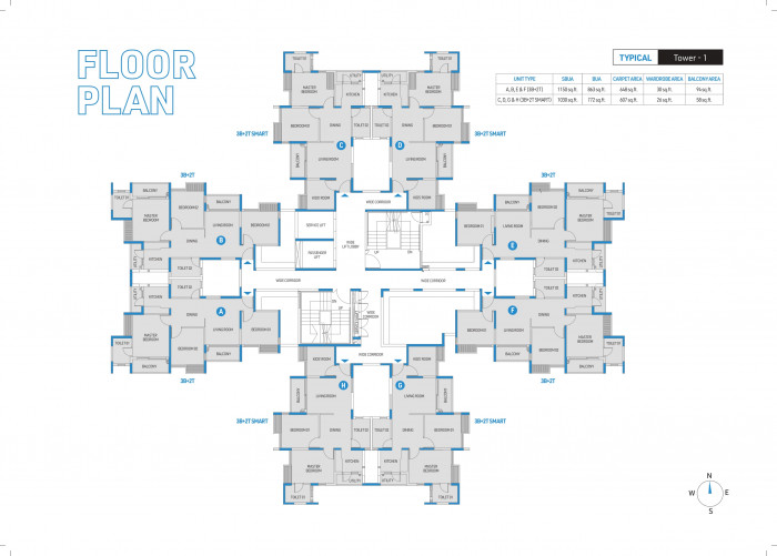 Tower 1 Typical Floor Plan