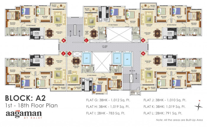 Block : A2 (1st - 18th Floor Plan)