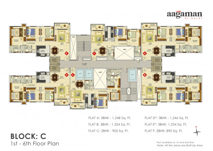 Block : C (1st - 6th Floor Plan)