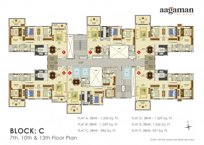 Block : C (7th, 10th & 13th Floor Plan)