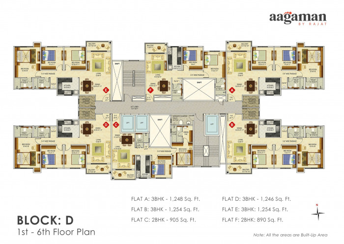 Block : D (1st - 6th Floor Plan)