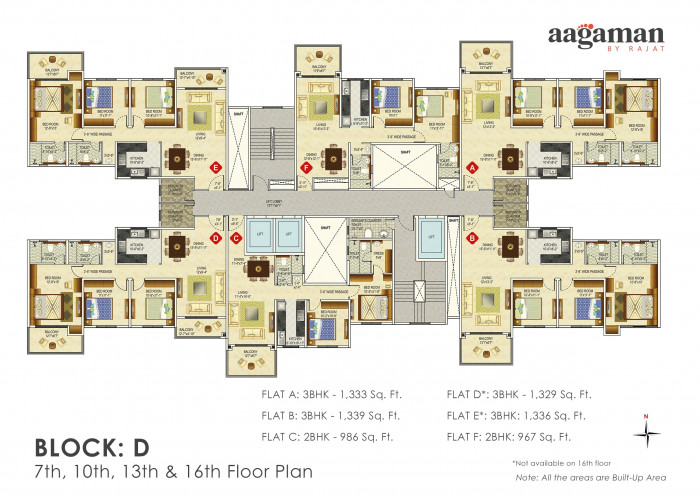 Block : D (7th, 10th, 13th & 16th Floor Plan)