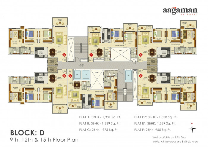 Block : D (9th, 12th & 15th Floor Plan)
