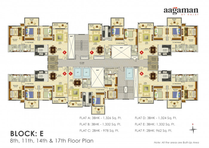Block : E (8th, 11th & 14th Floor Plan)