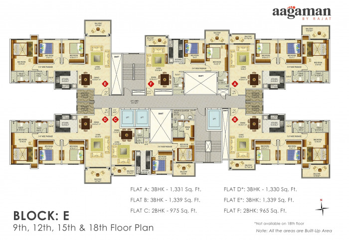 Block : E (9th, 12th, 15th & 18th Floor Plan)