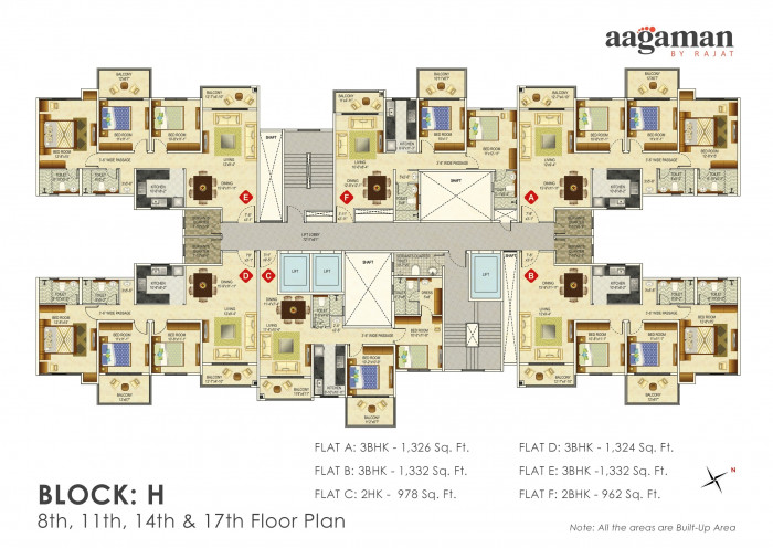 Block : H (8th, 11th, 14th & 17th Floor Plan)