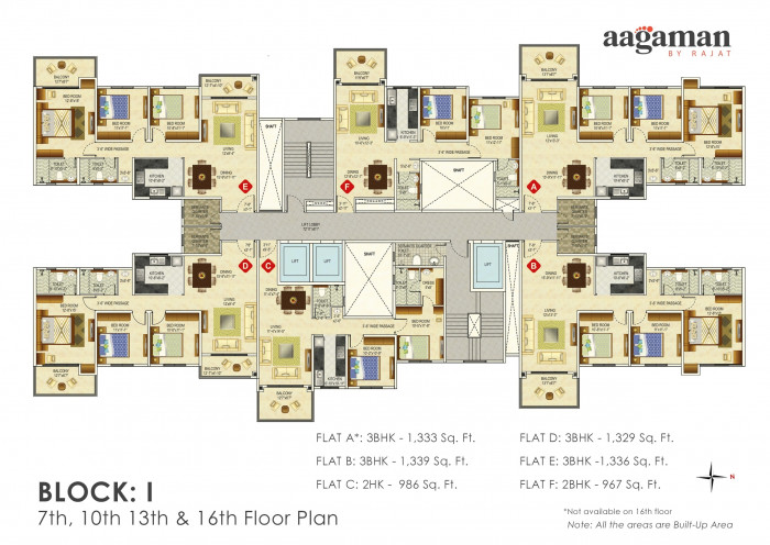 Block : I (7th, 10th, 13th & 16th Floor Plan)