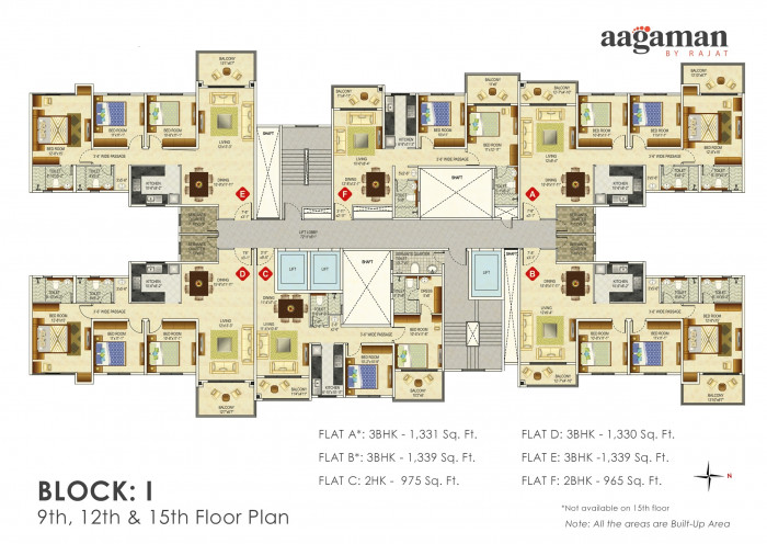 Block : I (9th, 12th & 15th Floor Plan)
