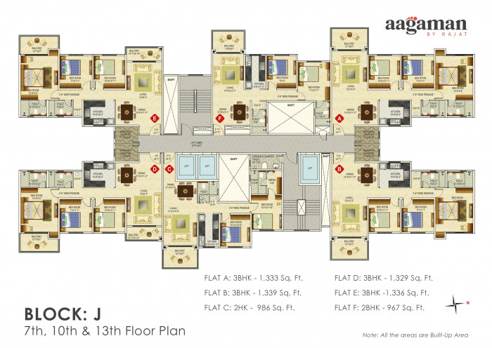 Block : J (7th, 10th & 13th Floor Plan)