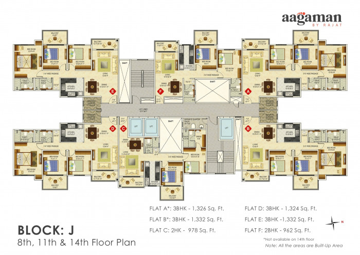Block : J (8th, 11th & 14th Floor Plan)