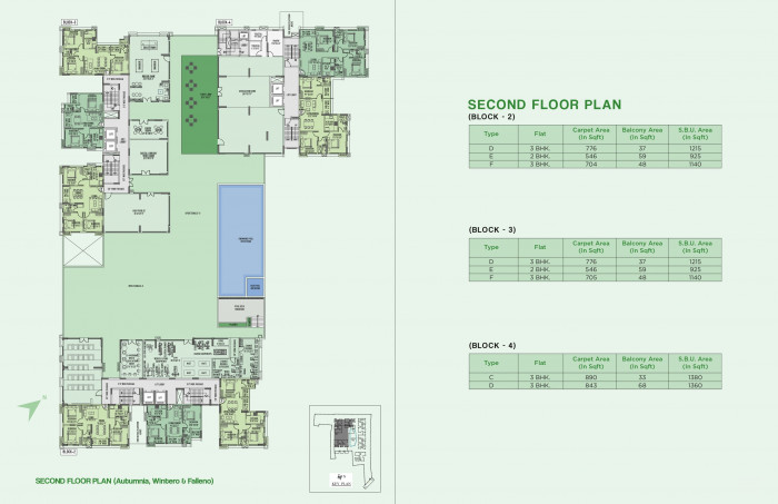 2nd Floor Plan (Block 2, 3 & 4)