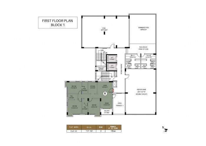 Block 1 : 1st Floor Plan