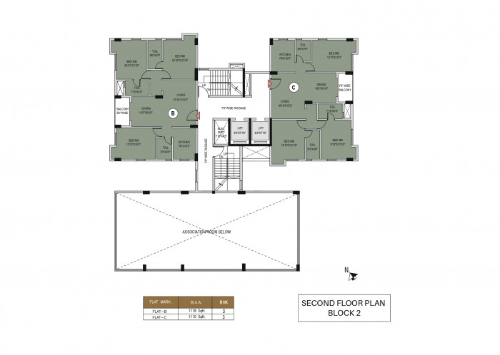 Block 2 : 2nd Floor Plan