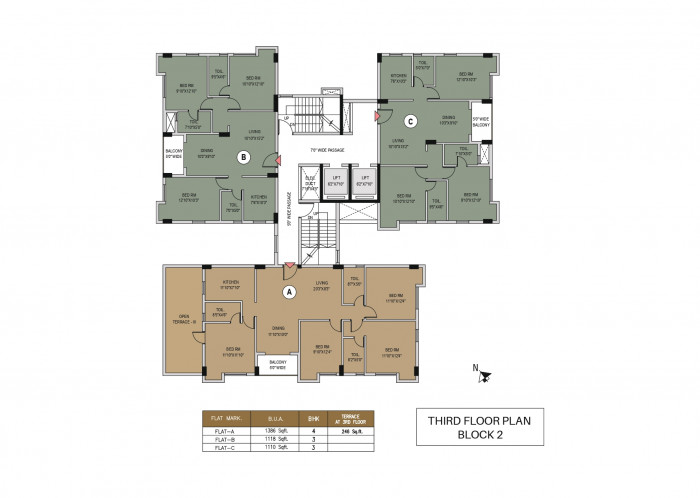 Block 2 : 3rd Floor Plan