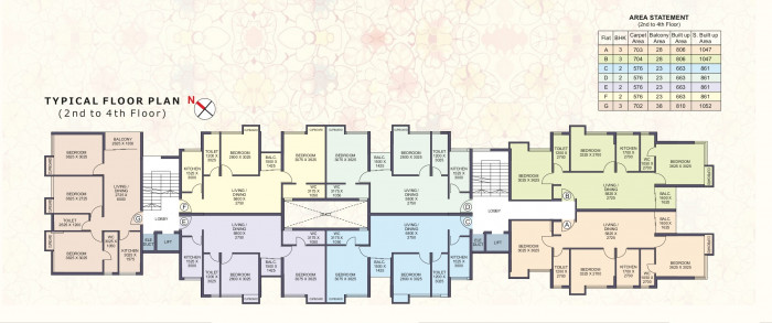 2nd to 4th Floor Plan