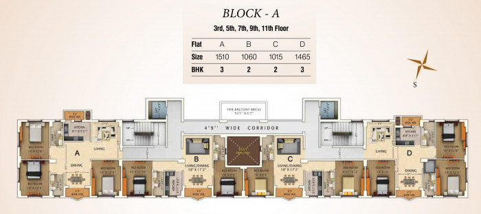 Block A (3th, 5th, 7th, 9th & 11th Floor)
