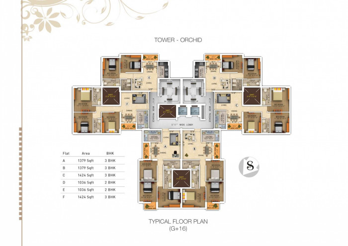 Floor Plan Orchid : Typical