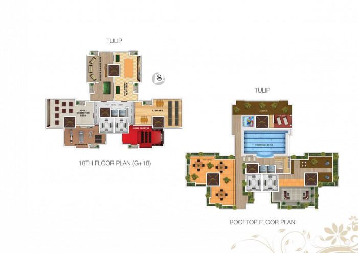 Floor Plan Tulip : 18th Floor & Rooftop