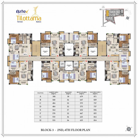 Block 3 : 2nd/4th Floor Plan