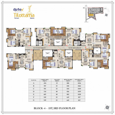 Block 4 : 1st/3rd Floor Plan